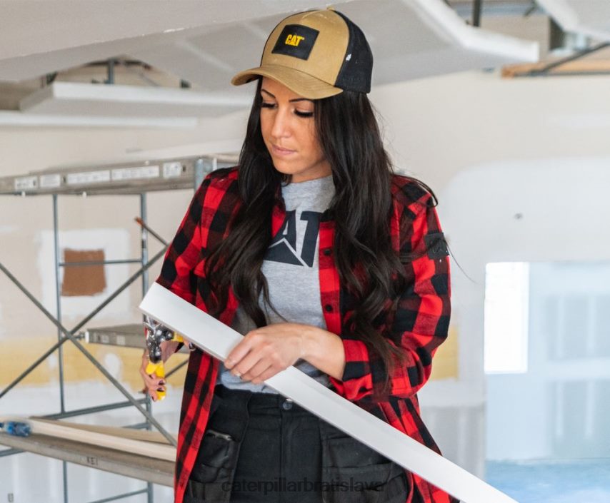 sk Caterpillar ženy košeľa ťažkej váhy byvolie červená VLB4FN318 | topy a vrchné oblečenie